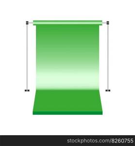 Green paper studio backdrop. Canvas studio in realistic style. Vector illustration. EPS 10.. Green paper studio backdrop. Canvas studio in realistic style. Vector illustration.