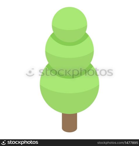 Green park tree icon. Isometric of green park tree vector icon for web design isolated on white background. Green park tree icon, isometric style