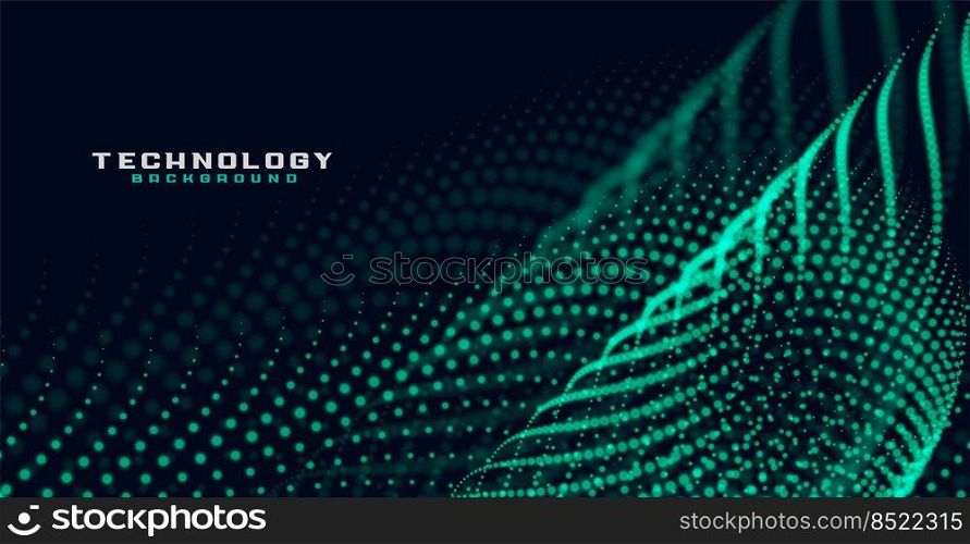 green particle mesh wave technology background