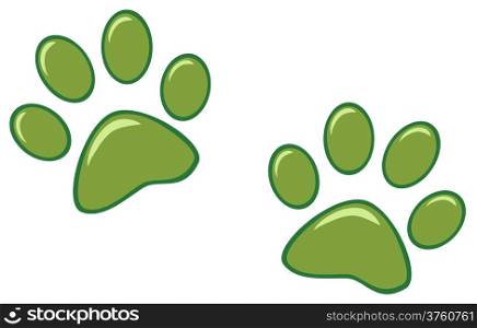 Green Paw Prints