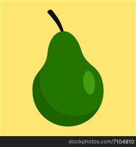 Green pear icon. Flat illustration of green pear vector icon for web design. Green pear icon, flat style
