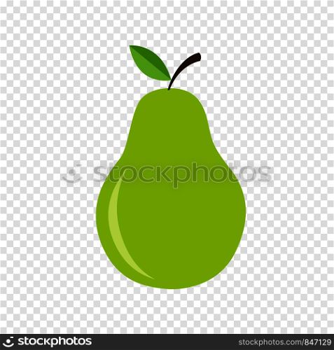 Green Pear vector icon in flat design on transparent background. Eps10. Green Pear vector icon in flat design on transparent background