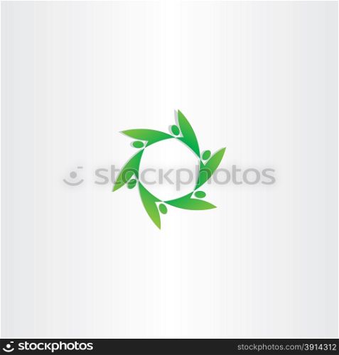 green people in circle ecology logo symbol