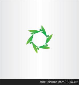green people in circle ecology logo symbol