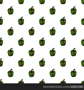 Green pepper pattern seamless repeat in cartoon style vector illustration. Green pepper pattern