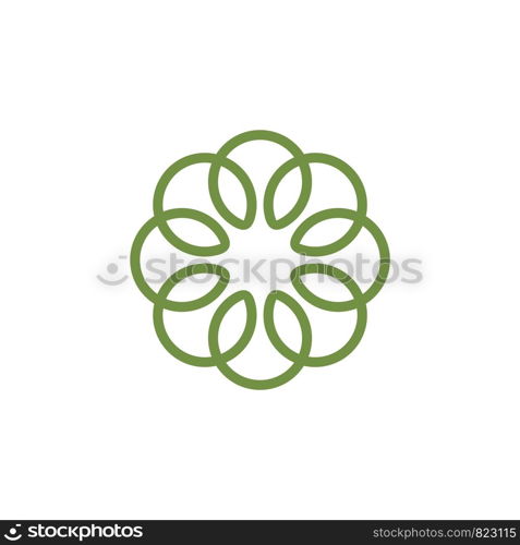 Green Petal Flower Logo Template Illustration Design. Vector EPS 10.