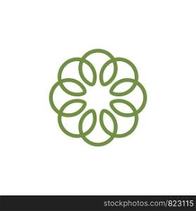 Green Petal Flower Logo Template Illustration Design. Vector EPS 10.