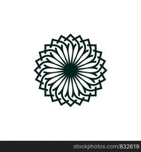 Green Petal Sun Flower Logo Template Illustration Design. Vector EPS 10.