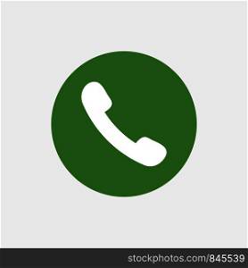 Green phone call button isolated. Answer telephone button. EPS 10. Green phone call button isolated. Answer telephone button.