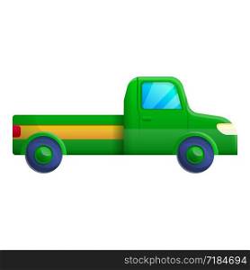 Green pickup icon. Cartoon of green pickup vector icon for web design isolated on white background. Green pickup icon, cartoon style