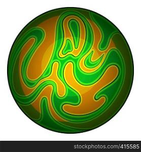 Green planet icon. Cartoon illustration of green planet vector icon for web. Green planet icon, cartoon style