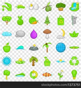 Green planet icons set. Cartoon style of 36 green planet vector icons for web for any design. Green planet icons set, cartoon style