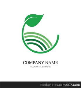 green plant farm vector logo concept