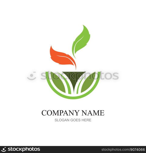 green plant farm vector logo concept