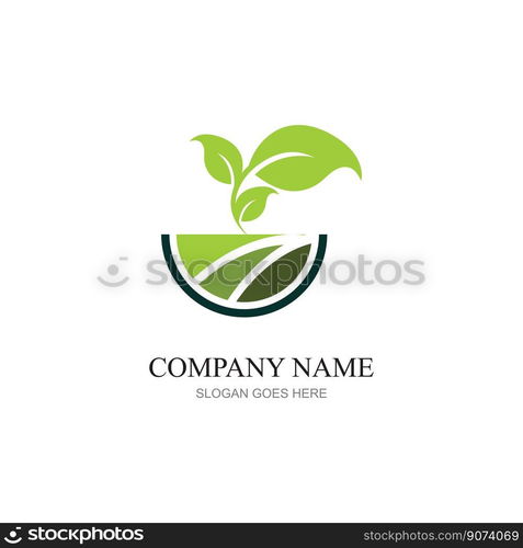 green plant farm vector logo concept