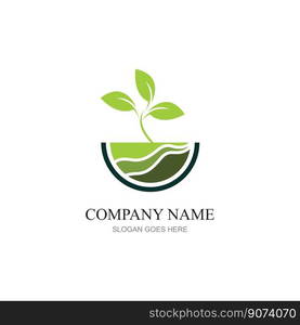 green plant farm vector logo concept