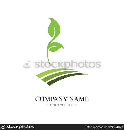 green plant farm vector logo concept