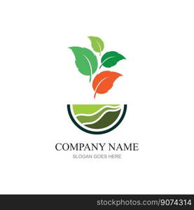 green plant farm vector logo concept