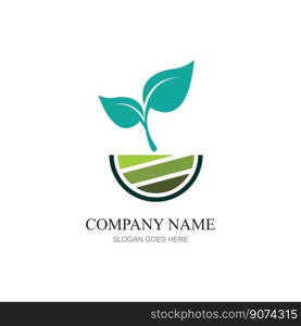 green plant farm vector logo concept