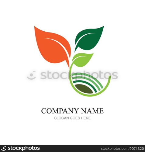 green plant farm vector logo concept