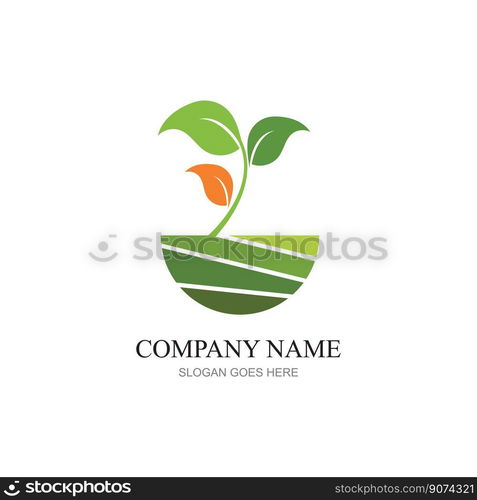 green plant farm vector logo concept