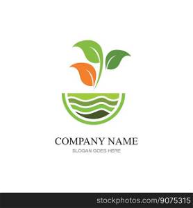 green plant farm vector logo concept