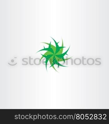 green plant leaves eco circle vector sign icon