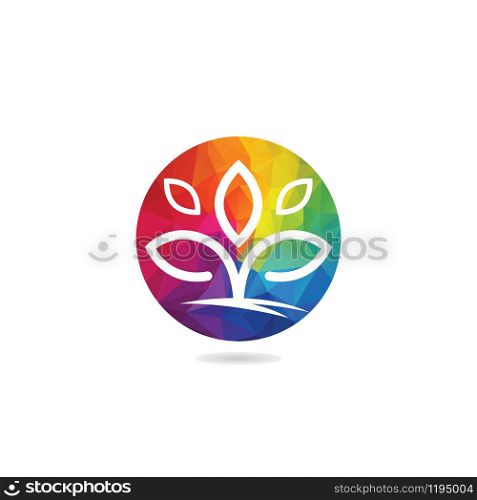 Green plant logo design. Abstract organic element vector design. Ecology Happy life Logotype concept icon.
