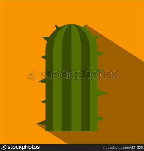 Green plant of desert icon. Flat illustration of green plant of desert vector icon for web isolated on yellow background. Green plant of desert icon, flat style