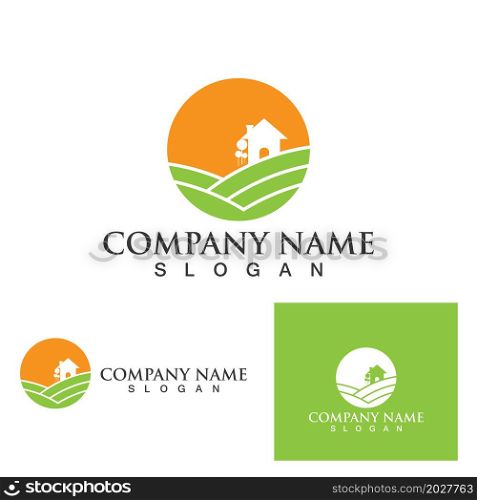 green plantation logo and symbol vector