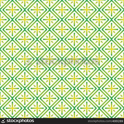 Green Plus sign and rectangle shape seamless pattern. Abstract pattern style for graphic or modern design.