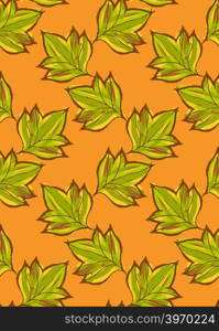Green pointy leaves on green.Hand drawn with ink and colored with marker brush seamless background.Creative hand made brushed design.Big flower collection.
