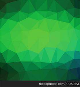 Green Polygonal Background on the Wall. Green Grystal Texture.
