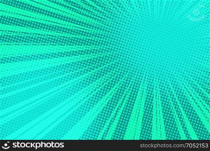 green pop art rays background. retro vector illustration. green pop art rays background