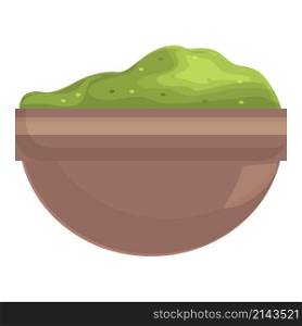 Green powder salad icon cartoon vector. Algae plant. Sea food. Green powder salad icon cartoon vector. Algae plant
