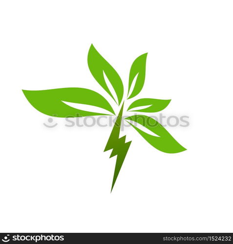 Green Power Energy Design Element thunder vector icon