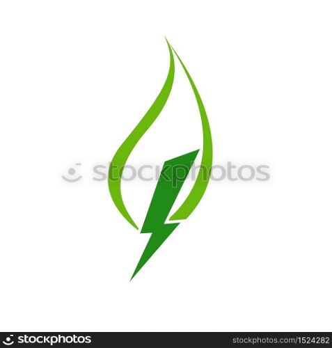 Green Power Energy Design Element thunder vector icon