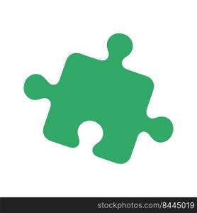 Green puzzle piece semi flat color vector element. Building strategy. Full sized decoration on white. Jigsaw puzzle. Simple cartoon style illustration for web graphic design and animation. Green puzzle piece semi flat color vector element