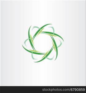 green quantum atom biology icon vector symbol