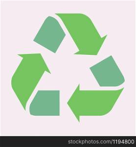 Green recycle arrow icon. Vector sign illustration EPS 10. Isolated on white background