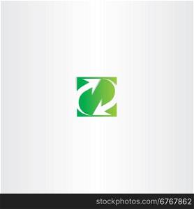 green recycle arrow square sign symbol icon