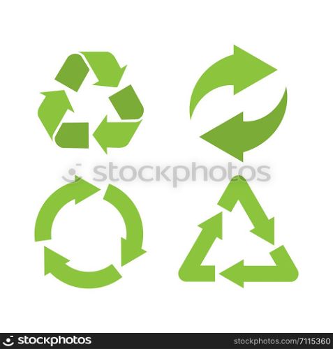 Green recycle icon, vector illustration