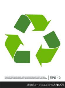 Green recycle or recycling arrows flat icon for apps and websites