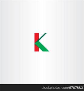 green red letter k sign vector logotype icon logo