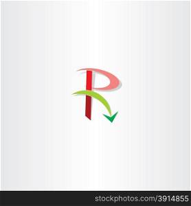 green red letter r logo vector arrow element design