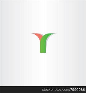green red letter y logotype vector logo design font