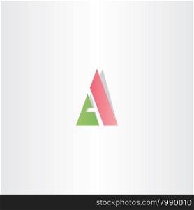 green red logotype letter a logo vector triangle icon font