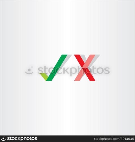 green red vector check mark yes no icon symbol