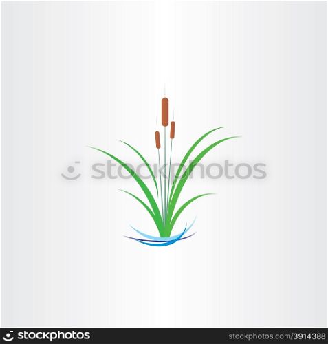 green reed bulrushes vector design symbol