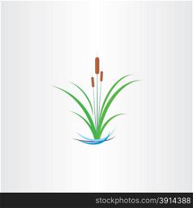 green reed bulrushes vector design symbol
